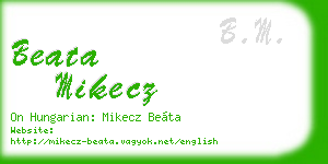 beata mikecz business card
